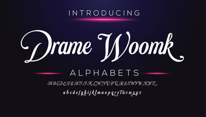 Classic typography serif font. Uppercase, lowercase, ligatures, ampersand, alternate, and number. Vector illustration word. Lettering Minimal Fashion Designs Romance Elegant.