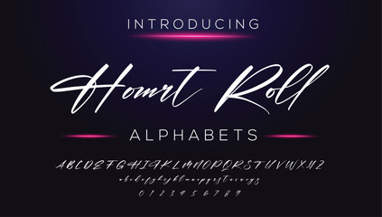 Classic typography serif font. Uppercase, lowercase, ligatures, ampersand, alternate, and number. Vector illustration word. Lettering Minimal Fashion Designs Romance Elegant.