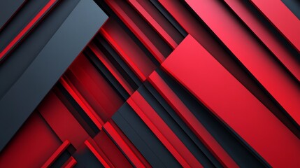Obraz premium Abstract red geometric background with diagonal lines and dark space overlay, ideal for banners, flyers, and graphic design projects