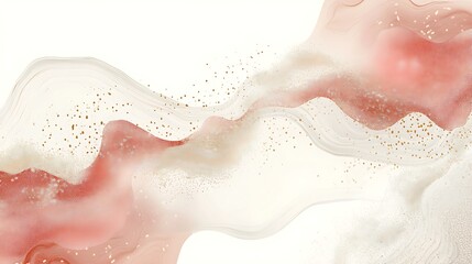 Fototapeta premium Abstract Fluid Art Pastel Hues Gold Accents