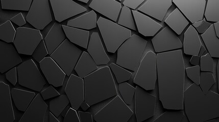 Abstract black polygonal mosaic texture