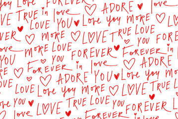 pattern with words forever and love 