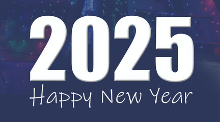 2025 golden number with Happy New Year and Merry Christmas 2025. Greeting card. Vector realistic 3d
