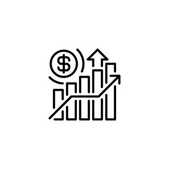 Bull Market Line Icon. linear style sign for mobile concept and web design. Outline vector icon.