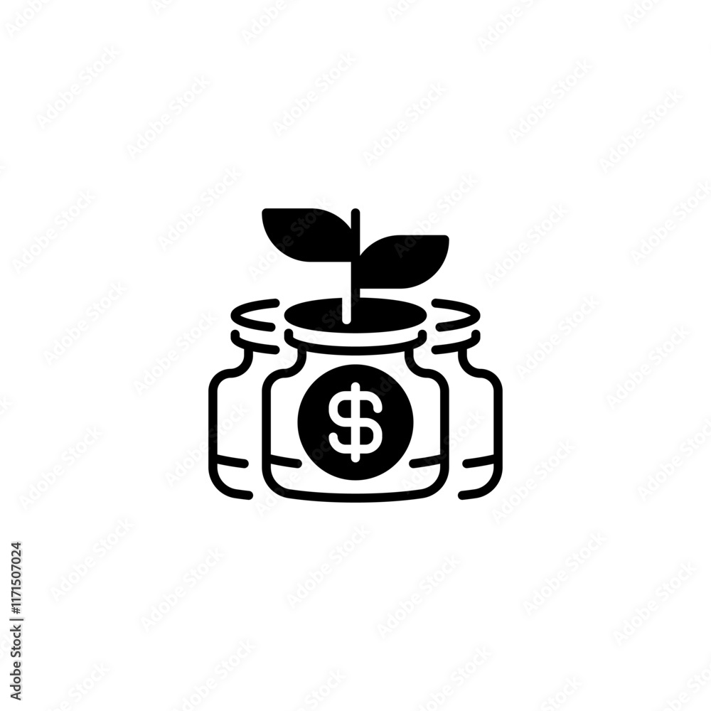 Poster savings growth glyph icon. linear style sign for mobile concept and web design. outline vector icon.