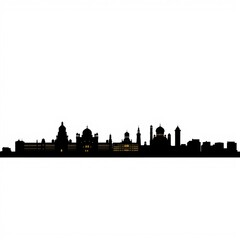 Fototapeta premium City skyline during a hurricane event skyline silhouette 