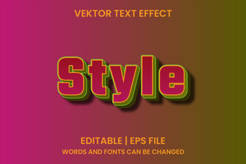 Editable text style effects
