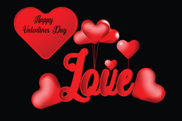 Golden Love lettering and calligraphy with cute heart,ribbon,arrow and golden twinkle star on red,pink and cream background.Valentine's day template or background for Love and Valentine's day