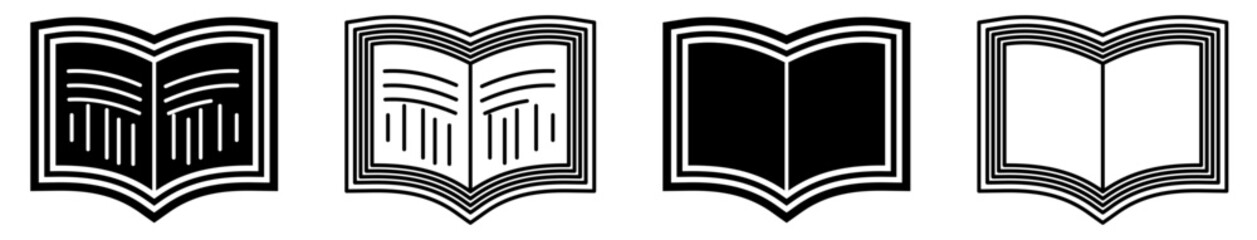 Open book icon set. Vector illustration.
