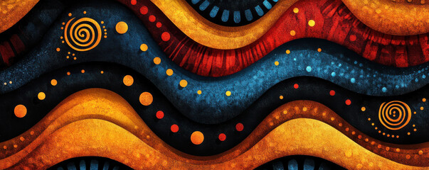 Fototapeta premium Bold Textured Abstract Art in Orange and Navy Tones: Black History Month