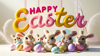 Obraz premium Easter picture. Happy Easter inscription