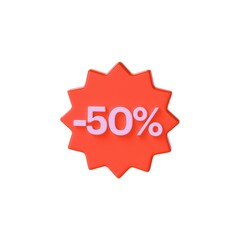 simbol and icon sale offer decoration 5% 3D icon