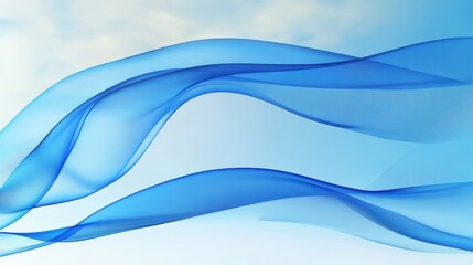 Fototapeta premium Abstract blue waves, flowing curves, dynamic motion, white background, smooth gradient, fluid design, minimalist composition, cool tones, sleek modern aesthetic, soft transitions, wavy lines, elegant 