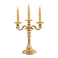 Golden Candelabra with Three Candles
