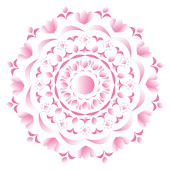 Pink color flower ornamental round ornament mandala design