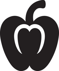 Heart Shaped Bell Pepper Icon Graphic for Healthy Food Promotions