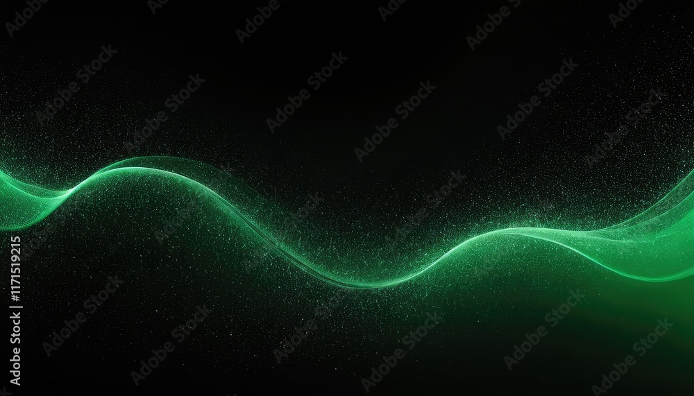 Poster green abstract sparkly background with soft waves and sparkles neon soft futuristic banner 7