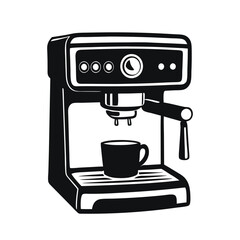 coffee machine silhouette vector illustration on white background
