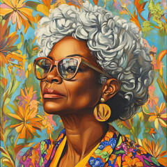 Black History Month Artwork of Activist with Bold Colors