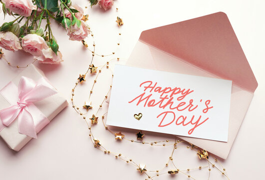 Mother's day greeting letter, blank with words, holiday card with message.