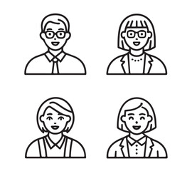 Set of 4 business people icons vector