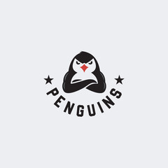 penguin silhouette logo vector inspiration