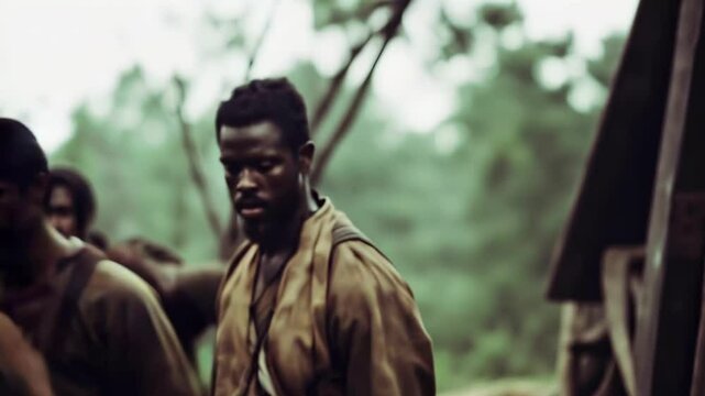 The deep despair and frustration of Africans enslaved in 19th century America, emphasizing their anger and powerlessness in the face of injustice. Black History Month