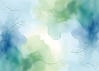 Light dusty soft pastel color shade. Brown and green sepia beige nude gray white abstract watercolor pattern. Elegant art background. Paper brush stain splash. Blank template design. 