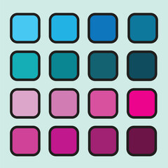 Elegant set of colorful color palette