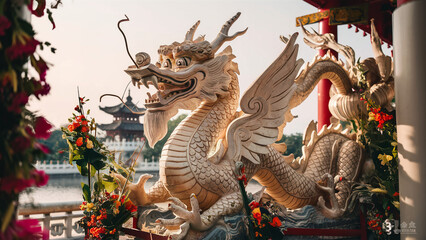 Fototapeta premium a traditional Chinese dragon statue