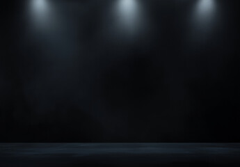 A black studio backdrop illuminated by white lighting sets the stage for a professional stock photo