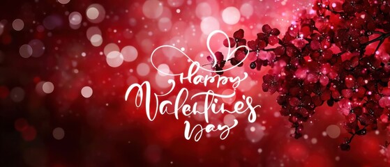 Romantic Valentines Day Red Flowers and Bokeh Background