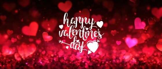 Happy Valentines Day: Romantic Red Hearts Background for Love