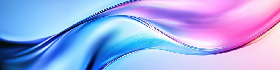 Fototapeta premium Abstract fluid waves, vibrant gradient, pink to blue, smooth curves, dynamic flow, glossy surface, ethereal glow, digital art, colorful background, futuristic design, 3D render, high contrast, ultra H