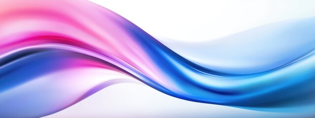 Fototapeta premium Abstract waves, fluid dynamics, vibrant blue and pink gradients, smooth curves, metallic sheen, digital art, flowing lines, dynamic composition, futuristic background, glossy texture, energy in motion