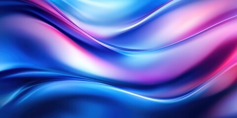 Abstract fluid waves, vibrant neon colors, electric blue and magenta, smooth glossy surfaces, futuristic backdrop, dynamic flowing shapes, metallic sheen, iridescent textures, digital art, ultra high 