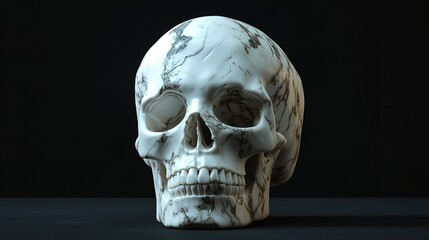 Fototapeta premium Skull with black background.