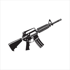 Rifles Silhouette Vector Art Illustration