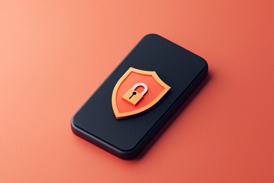 Mobile security features digital device graphic design modern environment close-up view cyber protection