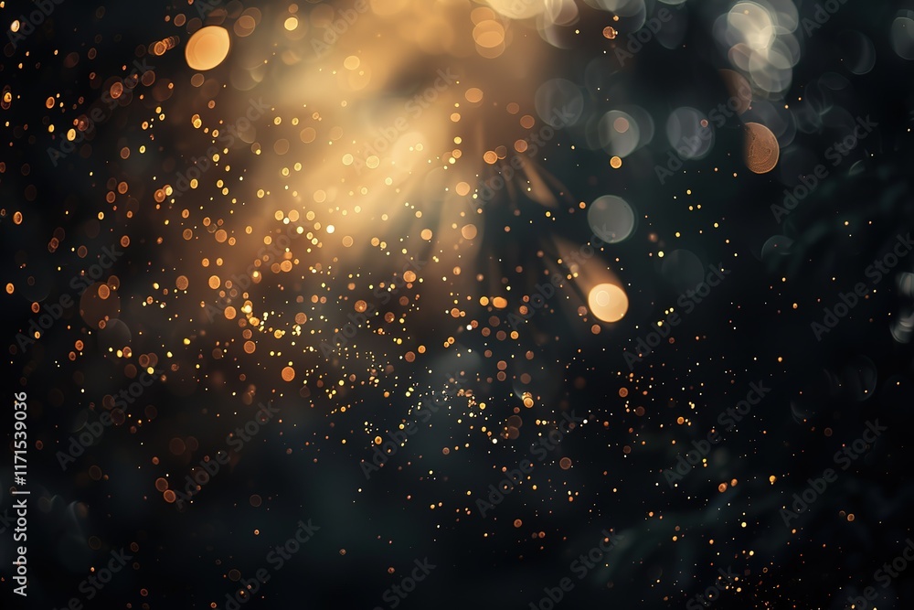 Poster glowing particles and bokeh lights illuminate the dark background.
