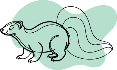 skunk line art silhouette illustration