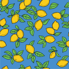 Illustration of Lemonade Seamless Pattern