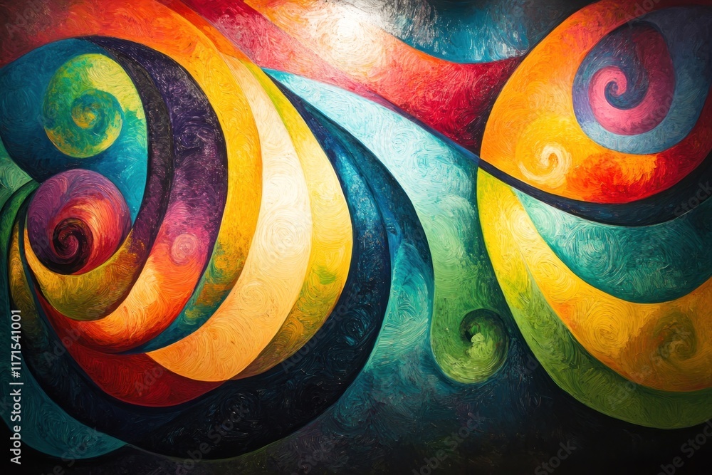 Aufkleber colorful lines and bold shapes create a lively, playful vibe in a dynamic abstract expressionist sty