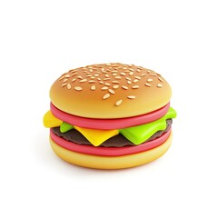 Juicy burger with sesame bun, cheese, and lettuce.