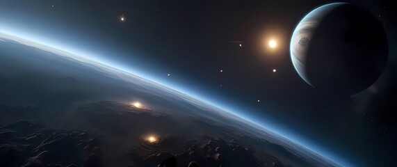 A captivating view of planets orbiting a distant star captured from space