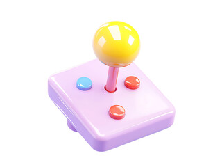 3d a console joystick illustration on transparent or white background, png cutout