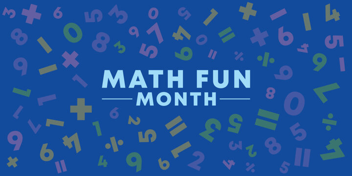 Math fun month vector background template banner  
