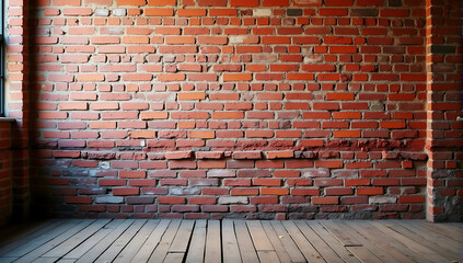 stock photo features a rustic background with a red brick wall texture, weathered red bricks, distressed texture, faded white paint splotches
