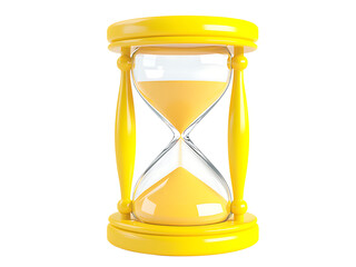 3d a hourglass isolated on transparent or white background, png cutout