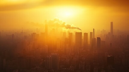 Fototapeta premium Urban Pollution Sources in Dramatic Lighting